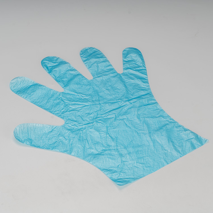 藍色舒適手套 Hdpe 檢查手套